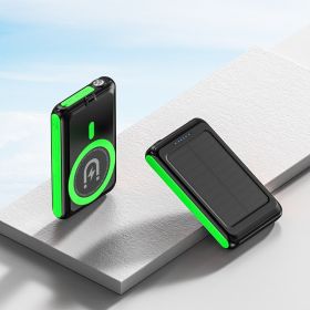 5000 MA Magnetic Solar Charging Unit (Option: Black & Green-5000mAh)